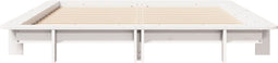 vidaXL - Bedframe - zonder - matras - massief - grenenhout - wit - 135x190 - cm