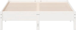 vidaXL - Bedframe - zonder - matras - massief - grenenhout - wit - 160x200 - cm