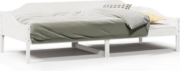 vidaXL - Bedframe - zonder - matras - massief - grenenhout - wit - 90x190 - cm