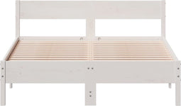 vidaXL - Bedframe - zonder - matras - massief - grenenhout - wit - 120x190 - cm