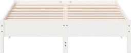 vidaXL - Bedframe - zonder - matras - massief - grenenhout - wit - 150x200 - cm