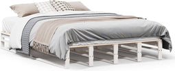 vidaXL - Bedframe - zonder - matras - massief - grenenhout - wit - 120x200 - cm