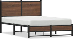 vidaXL - Bedframe - zonder - matras - metaal - bruin - eikenkleurig - 120x200 - cm