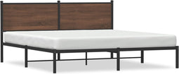 vidaXL - Bedframe - zonder - matras - metaal - bruin - eikenkleurig - 160x200 - cm