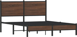 vidaXL - Bedframe - zonder - matras - metaal - bruin - eikenkleurig - 140x190 - cm
