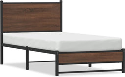 vidaXL - Bedframe - zonder - matras - metaal - bruin - eikenkleurig - 80x200 - cm