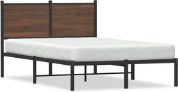vidaXL - Bedframe - zonder - matras - metaal - bruin - eikenkleurig - 120x190 - cm