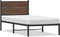 vidaXL - Bedframe - zonder - matras - metaal - bruin - eikenkleurig - 90x190 - cm