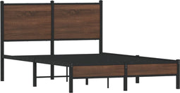 vidaXL - Bedframe - zonder - matras - metaal - bruin - eikenkleurig - 120x190 - cm