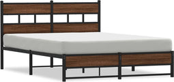 vidaXL - Bedframe - zonder - matras - metaal - bruin - eikenkleurig - 140x200 - cm