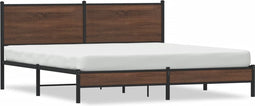 vidaXL - Bedframe - zonder - matras - metaal - bruin - eikenkleurig - 160x200 - cm