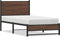vidaXL - Bedframe - zonder - matras - metaal - bruin - eikenkleurig - 90x190 - cm