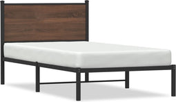 vidaXL - Bedframe - zonder - matras - metaal - bruin - eikenkleurig - 100x200 - cm