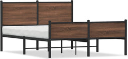 vidaXL - Bedframe - zonder - matras - metaal - bruin - eikenkleurig - 140x200 - cm