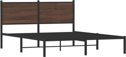 vidaXL - Bedframe - zonder - matras - metaal - bruin - eikenkleurig - 140x190 - cm