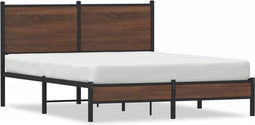 vidaXL - Bedframe - zonder - matras - metaal - bruin - eikenkleurig - 140x200 - cm