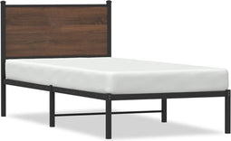 vidaXL - Bedframe - zonder - matras - metaal - bruin - eikenkleurig - 80x200 - cm