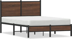 vidaXL - Bedframe - zonder - matras - metaal - bruin - eikenkleurig - 120x200 - cm