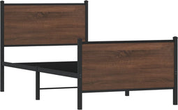 vidaXL - Bedframe - zonder - matras - metaal - bruin - eikenkleurig - 80x200 - cm