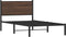 vidaXL - Bedframe - zonder - matras - metaal - bruin - eikenkleurig - 100x200 - cm
