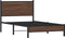 vidaXL - Bedframe - zonder - matras - metaal - bruin - eikenkleurig - 100x200 - cm