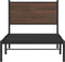 vidaXL - Bedframe - zonder - matras - metaal - bruin - eikenkleurig - 75x190 - cm