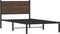vidaXL - Bedframe - zonder - matras - metaal - bruin - eikenkleurig - 100x190 - cm