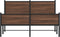 vidaXL - Bedframe - zonder - matras - metaal - bruin - eikenkleurig - 140x190 - cm
