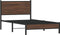 vidaXL - Bedframe - zonder - matras - metaal - bruin - eikenkleurig - 100x190 - cm