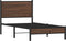 vidaXL - Bedframe - zonder - matras - metaal - bruin - eikenkleurig - 75x190 - cm