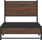 vidaXL - Bedframe - zonder - matras - metaal - bruin - eikenkleurig - 75x190 - cm
