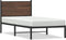 vidaXL - Bedframe - zonder - matras - metaal - bruin - eikenkleurig - 75x190 - cm