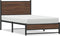 vidaXL - Bedframe - zonder - matras - metaal - bruin - eikenkleurig - 100x190 - cm