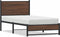 vidaXL - Bedframe - zonder - matras - metaal - bruin - eikenkleurig - 90x200 - cm