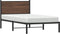 vidaXL - Bedframe - zonder - matras - metaal - bruin - eikenkleurig - 100x190 - cm