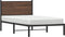 vidaXL - Bedframe - zonder - matras - metaal - bruin - eikenkleurig - 100x200 - cm