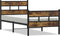 vidaXL - Bedframe - zonder - matras - metaal - gerookt - eikenkleurig - 100x200 - cm