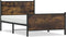 vidaXL - Bedframe - zonder - matras - metaal - gerookt - eikenkleurig - 107x203 - cm