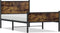vidaXL - Bedframe - zonder - matras - metaal - gerookt - eikenkleurig - 100x200 - cm