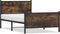 vidaXL - Bedframe - zonder - matras - metaal - gerookt - eikenkleurig - 100x190 - cm