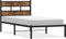 vidaXL - Bedframe - zonder - matras - metaal - gerookt - eikenkleurig - 90x190 - cm