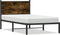 vidaXL - Bedframe - zonder - matras - metaal - gerookt - eikenkleurig - 107x203 - cm
