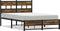 vidaXL - Bedframe - zonder - matras - metaal - gerookt - eikenkleurig - 120x200 - cm