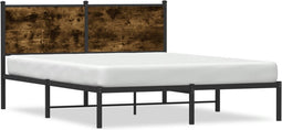 vidaXL - Bedframe - zonder - matras - metaal - gerookt - eikenkleurig - 140x200 - cm