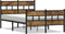 vidaXL - Bedframe - zonder - matras - metaal - gerookt - eikenkleurig - 120x200 - cm