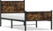 vidaXL - Bedframe - zonder - matras - metaal - gerookt - eikenkleurig - 90x200 - cm