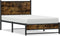 vidaXL - Bedframe - zonder - matras - metaal - gerookt - eikenkleurig - 100x190 - cm