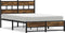 vidaXL - Bedframe - zonder - matras - metaal - gerookt - eikenkleurig - 120x190 - cm