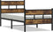 vidaXL - Bedframe - zonder - matras - metaal - gerookt - eikenkleurig - 90x190 - cm