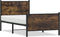 vidaXL - Bedframe - zonder - matras - metaal - gerookt - eikenkleurig - 90x190 - cm